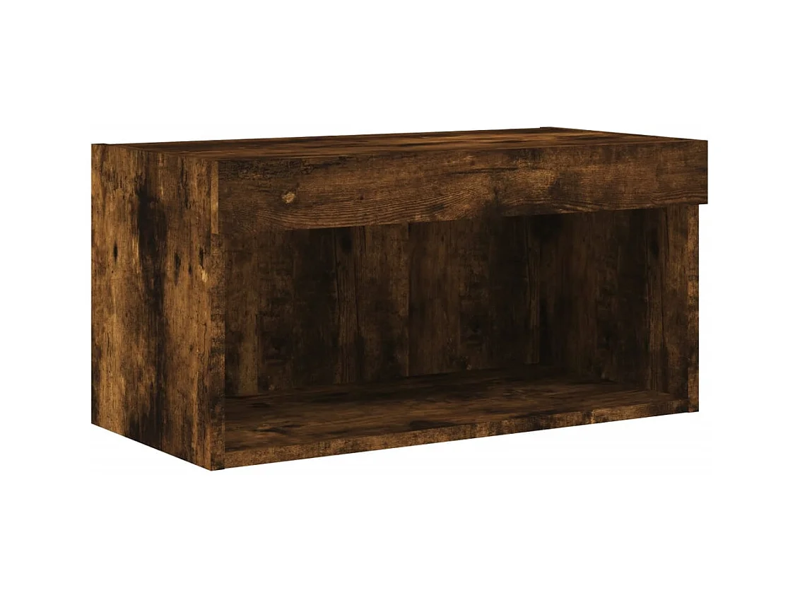 Mobile TV multimediale scaffale TV credenza TV sala da pranzo soggiorno camera da letto con luci LED rovere affumicato 60 x 30 x 30 cm marrone 02_0026743