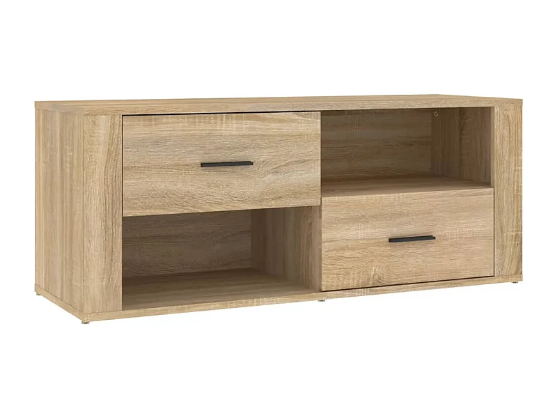 Mueble de TV multimedia Estante de TV Aparador de TV Comedor Sala de estar Dormitorio Roble Sonoma 100 x 35 x 40 cm Madera de ingeniería marrón 02_0027417