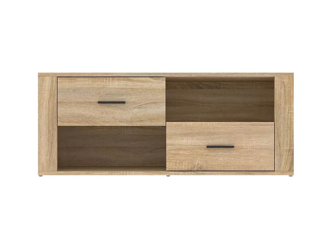 Meuble TV multimédia étagère bois marron 100 x 35 x 40 cm 02_0027417