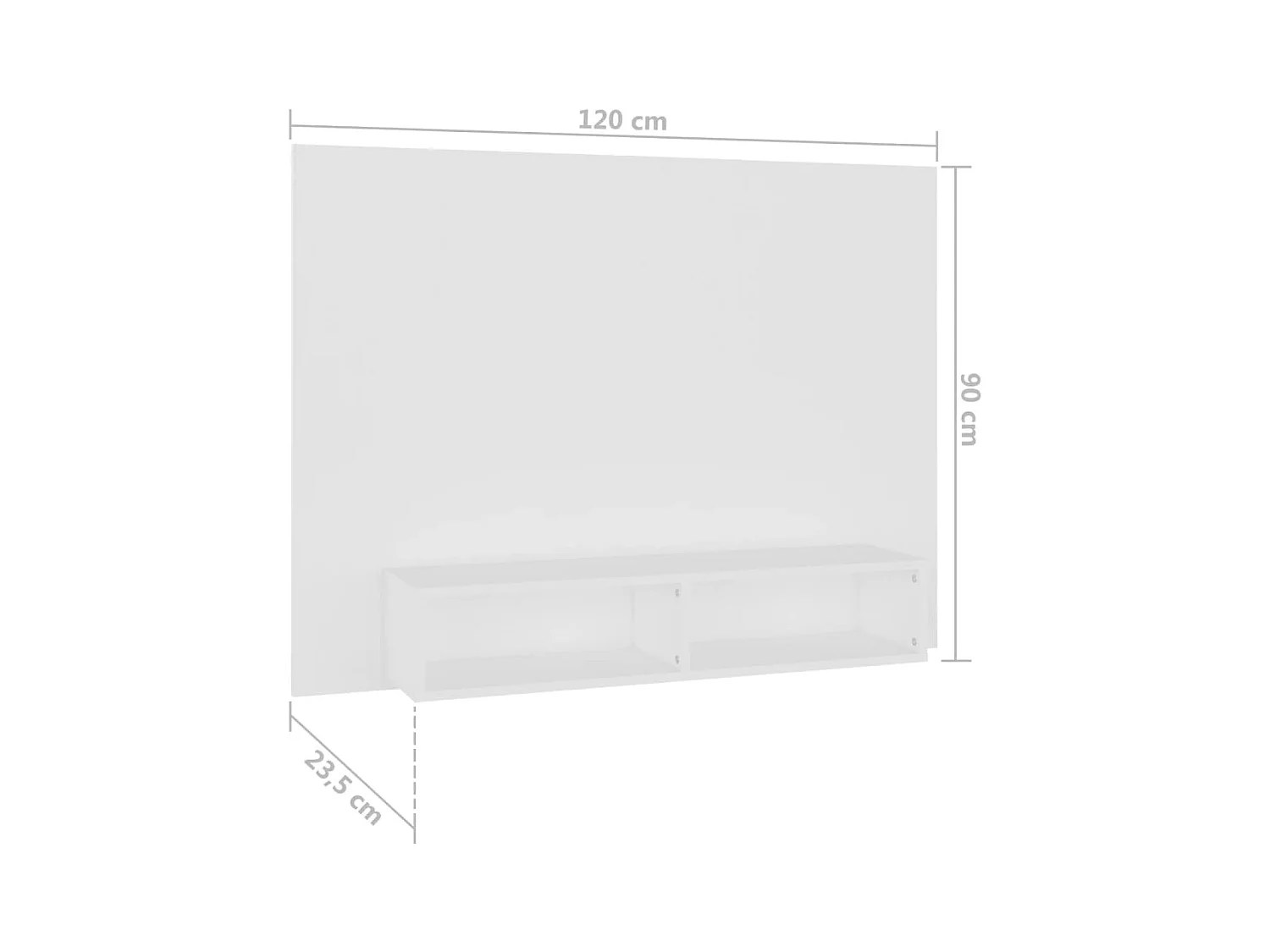 Mueble de TV multimedia Estante de TV Aparador de TV Comedor Sala de estar Dormitorio Montado en la pared 120 x 235 x 90 cm Madera de ingeniería blanca 02_0027748