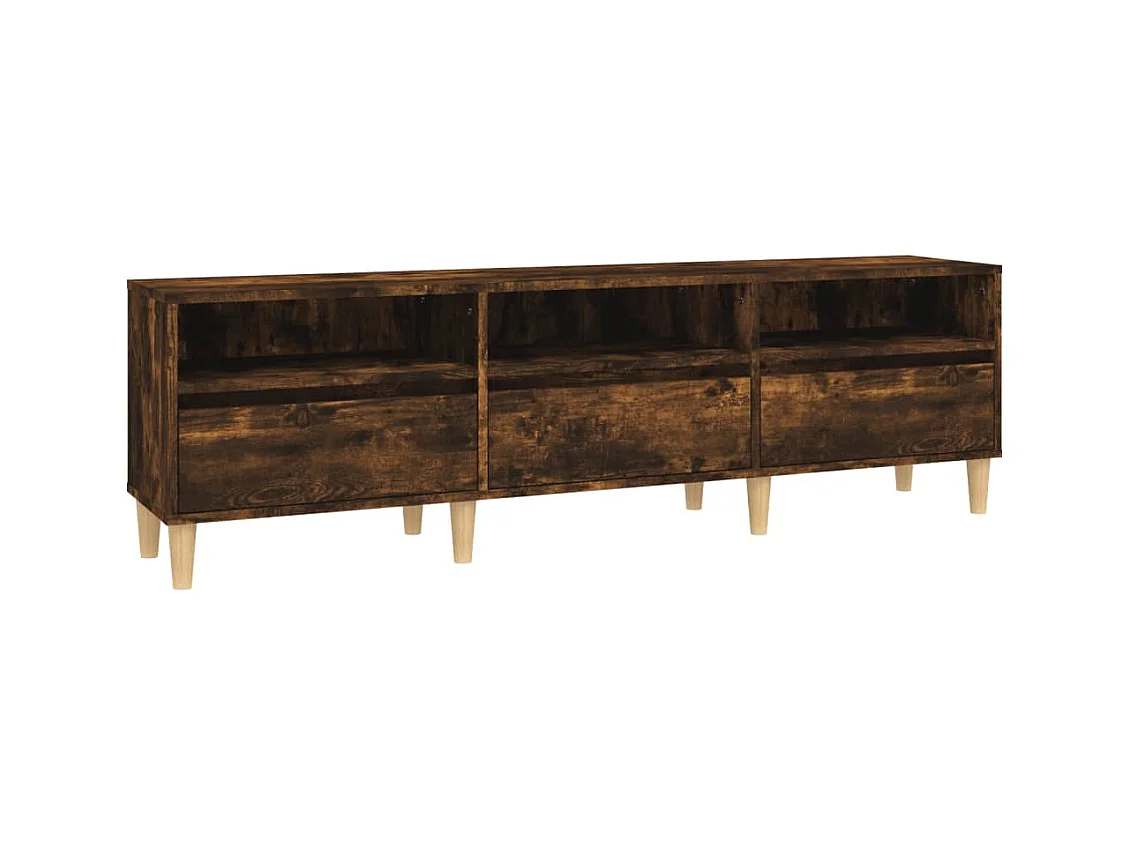 Mobile TV multimediale scaffale TV credenza TV sala da pranzo soggiorno camera da letto rovere affumicato 150 x 30 x 445 cm legno ingegnerizzato marrone 02_0027335