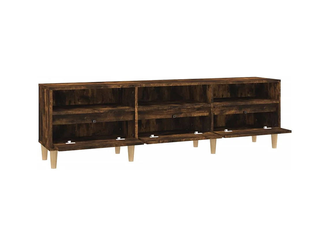 Mobile TV multimediale scaffale TV credenza TV sala da pranzo soggiorno camera da letto rovere affumicato 150 x 30 x 445 cm legno ingegnerizzato marrone 02_0027335