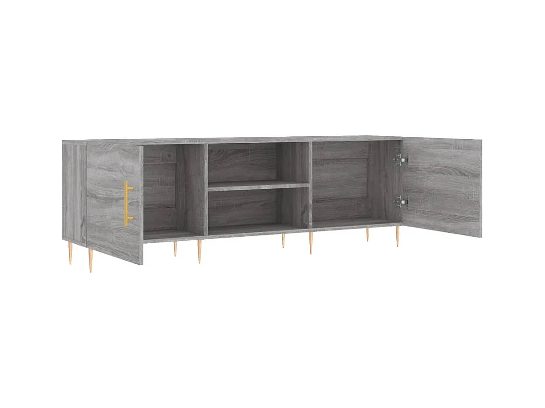 Meuble TV multimédia étagère bois marron 150 x 30 x 50 cm 02_0028402