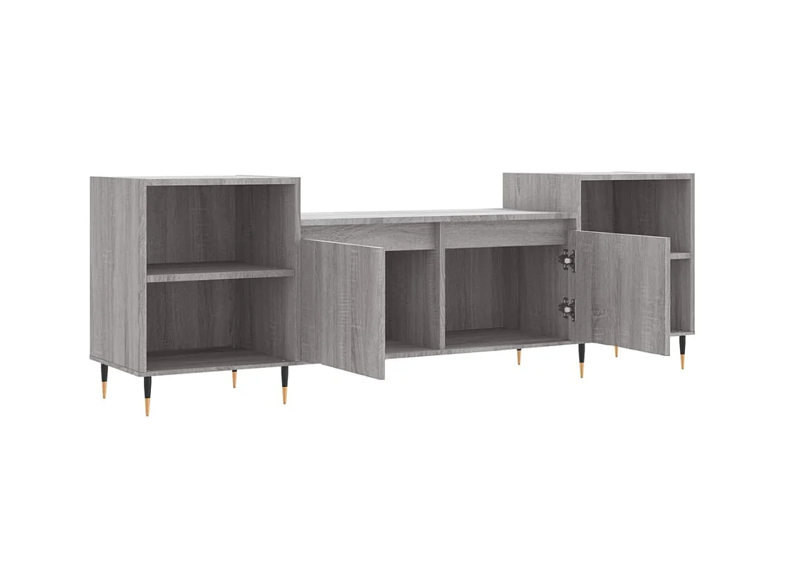 Meuble TV multimédia étagère bois marron 160 x 35 x 55 cm 02_0028423