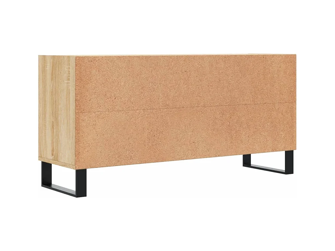 Meuble TV multimédia étagère bois marron 103.5 x 30 x 50 cm 02_0027455