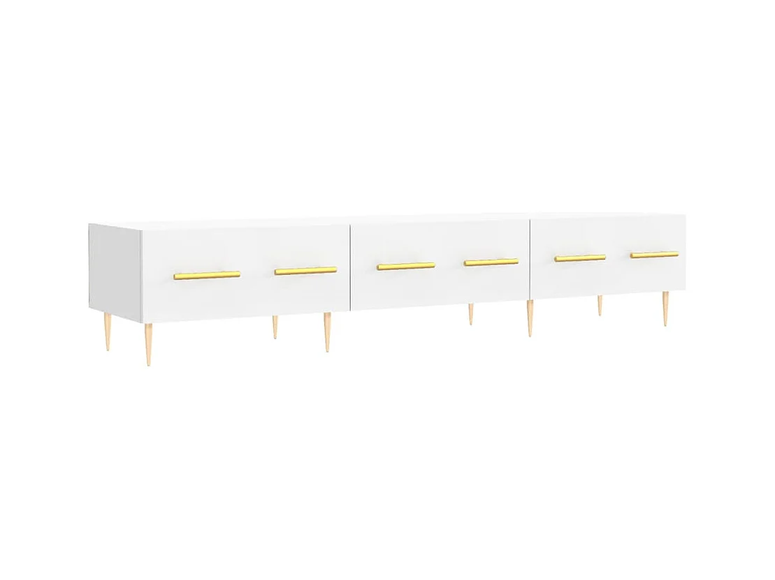 Meuble TV multimédia étagère bois blanc 105 x 36 x 30 cm 02_0026022