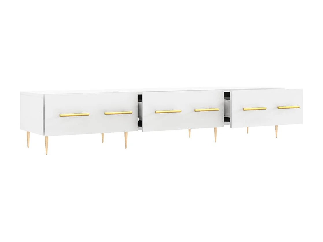 Mobile TV multimediale scaffale TV credenza TV sala da pranzo soggiorno camera da letto 150 x 36 x 30 cm legno ingegnerizzato bianco 02_0026022
