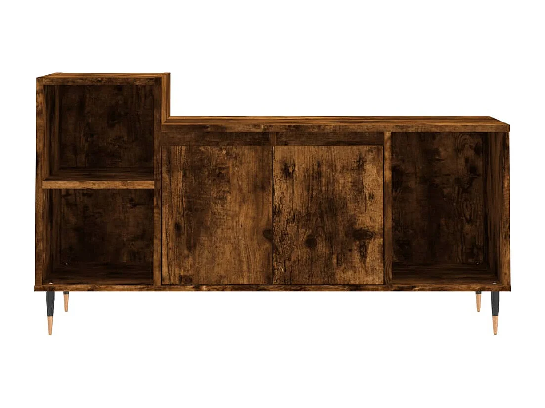 Mobile TV multimediale scaffale TV credenza TV sala da pranzo soggiorno camera da letto rovere affumicato 100 x 35 x 55 cm legno ingegnerizzato marrone 02_0027276