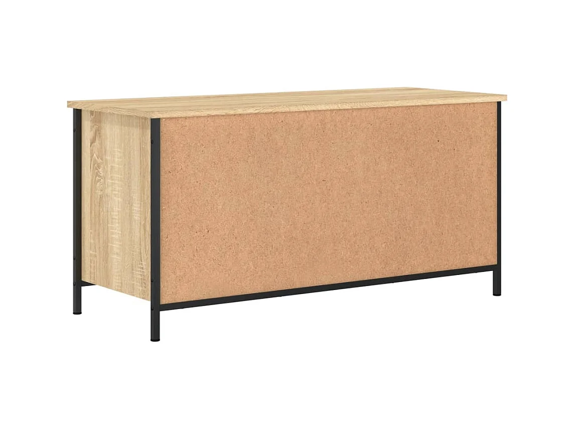 Meuble TV multimédia étagère bois marron 100 x 40 x 50 cm 02_0027432