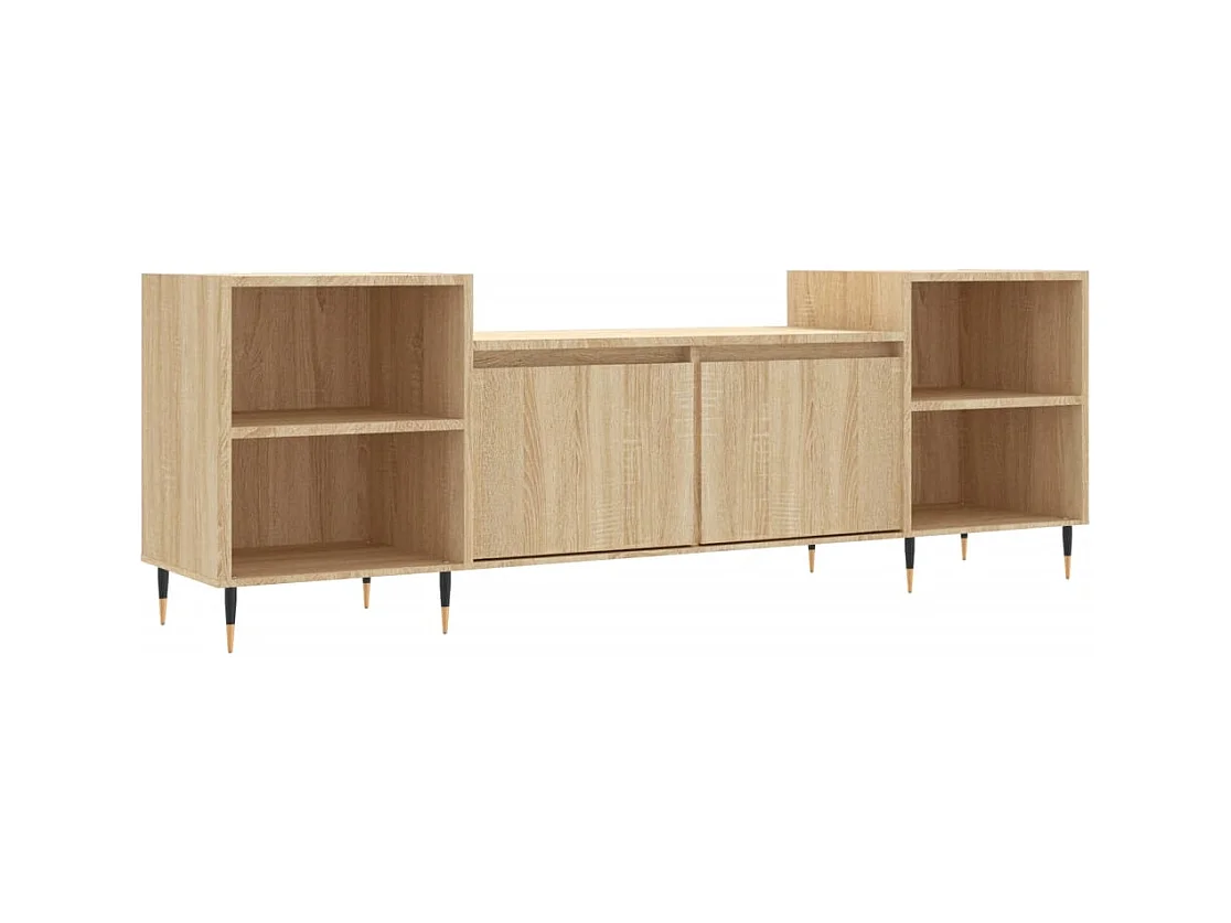 Meuble TV multimédia étagère bois marron 160 x 35 x 55 cm 02_0027503