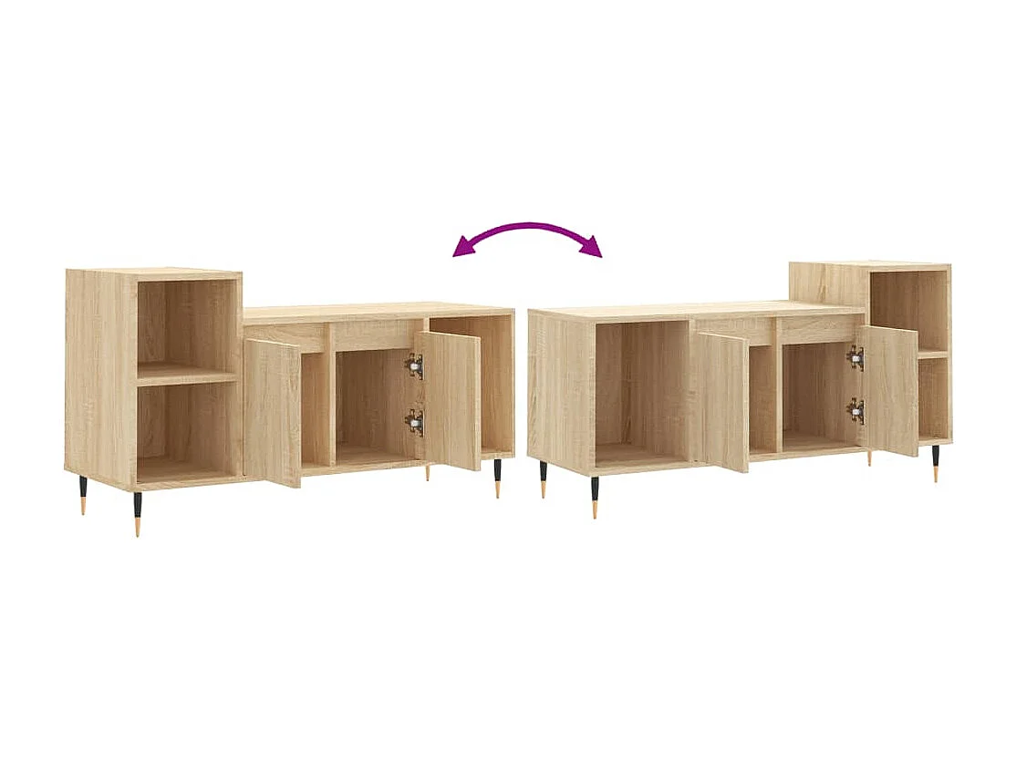 Meuble TV multimédia étagère bois marron 100 x 35 x 55 cm 02_0027425