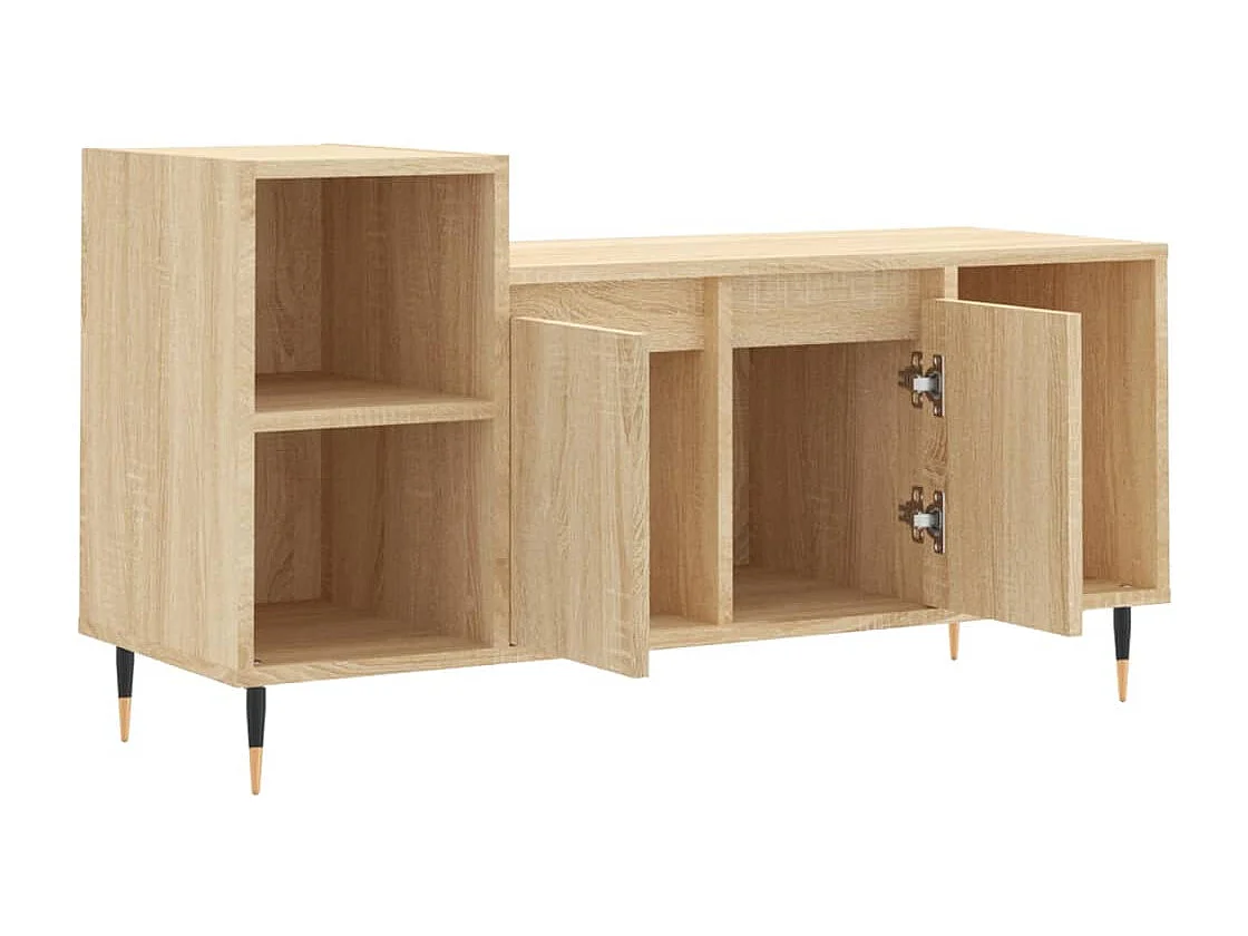 Mobile TV multimediale scaffale TV credenza TV sala da pranzo soggiorno camera da letto rovere sonoma 100 x 35 x 55 cm legno ingegnerizzato marrone 02_0027425