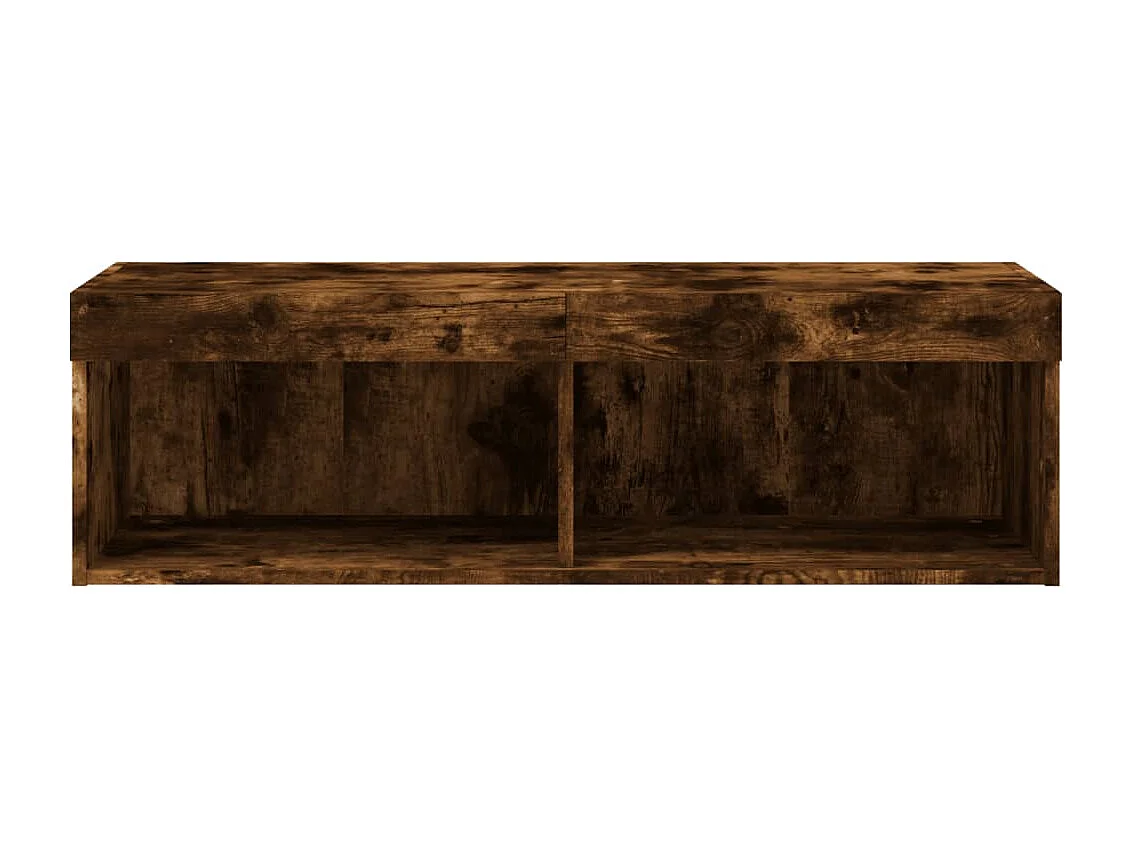 Móvel TV multimídia Estante TV aparador sala de jantar sala de estar quarto com luzes LED carvalho fumado 100 x 30 x 30 cm castanho 02_0026711