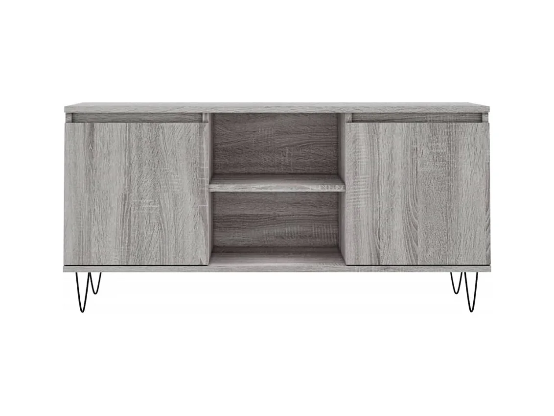 Meuble TV multimédia étagère bois marron 104 x 35 x 50 cm 02_0028374