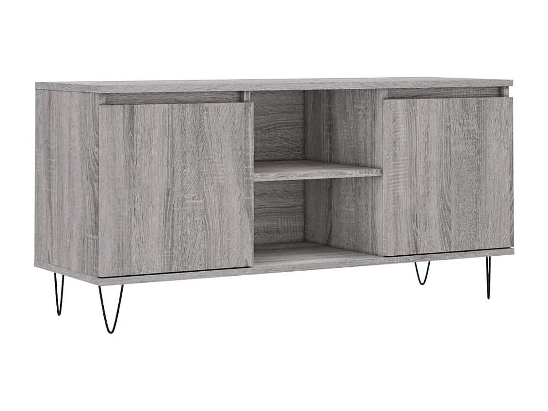 Mueble TV multimedia Estante TV Aparador TV Comedor Sala Dormitorio Sonoma 104 x 35 x 50 cm Madera de ingeniería gris 02_0028374