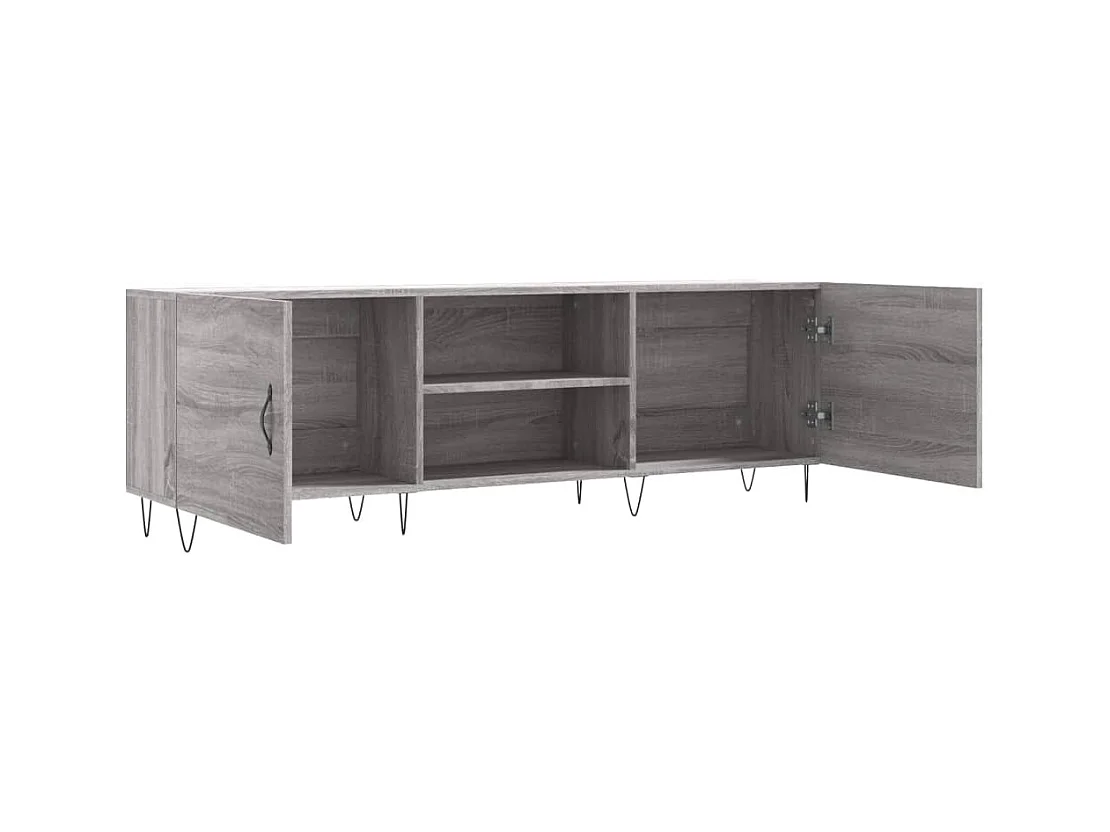 Meuble TV multimédia étagère bois marron 150 x 30 x 50 cm 02_0028404