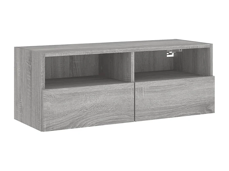 Mueble TV multimedia Estante TV Aparador TV Comedor Salón Dormitorio Pared Sonoma 80 x 30 x 30 cm Madera de ingeniería Gris 02_0028191