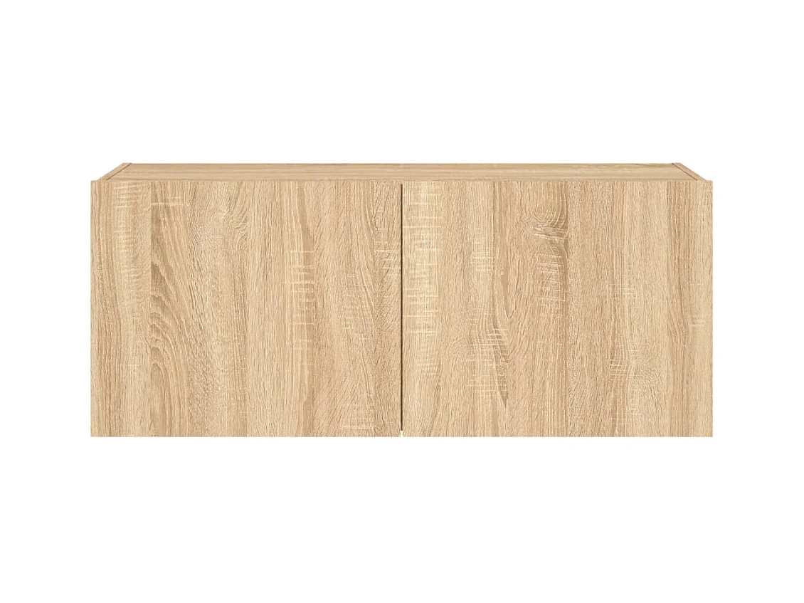 Mobile TV multimediale scaffale TV credenza TV sala da pranzo soggiorno camera da letto a parete con luci LED rovere sonoma 100 x 35 x 41 cm marrone 02_0028005