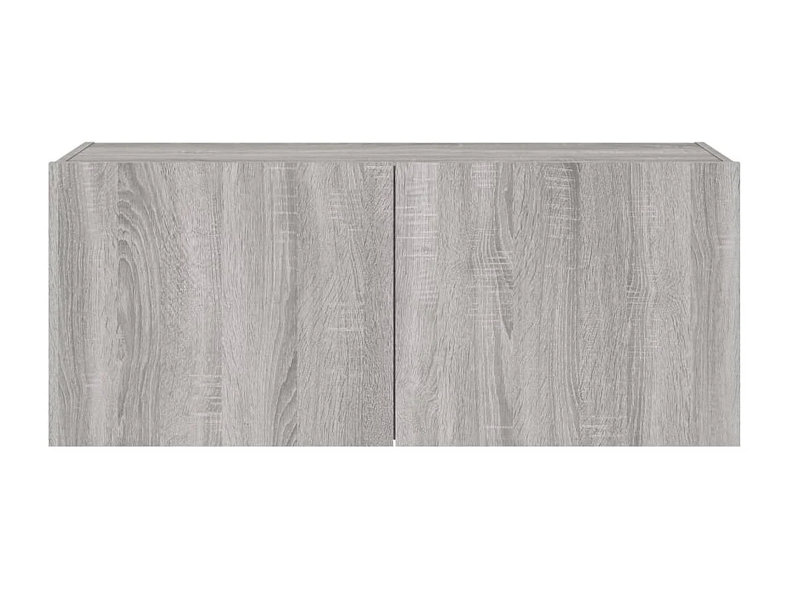 Mueble TV multimedia Estante TV Aparador TV Comedor Salón Dormitorio Montaje en pared con luces LED Sonoma 100 x 35 x 41 cm Gris 02_0028038