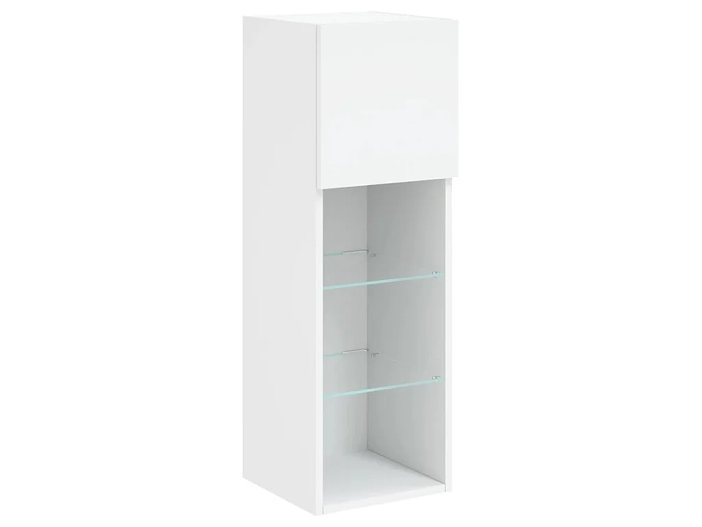 Suporte multimídia para TV prateleira para TV aparador móvel para TV para sala de jantar sala de estar quarto com luzes LED 30,5 x 30 x 90 cm branco 02_0026590