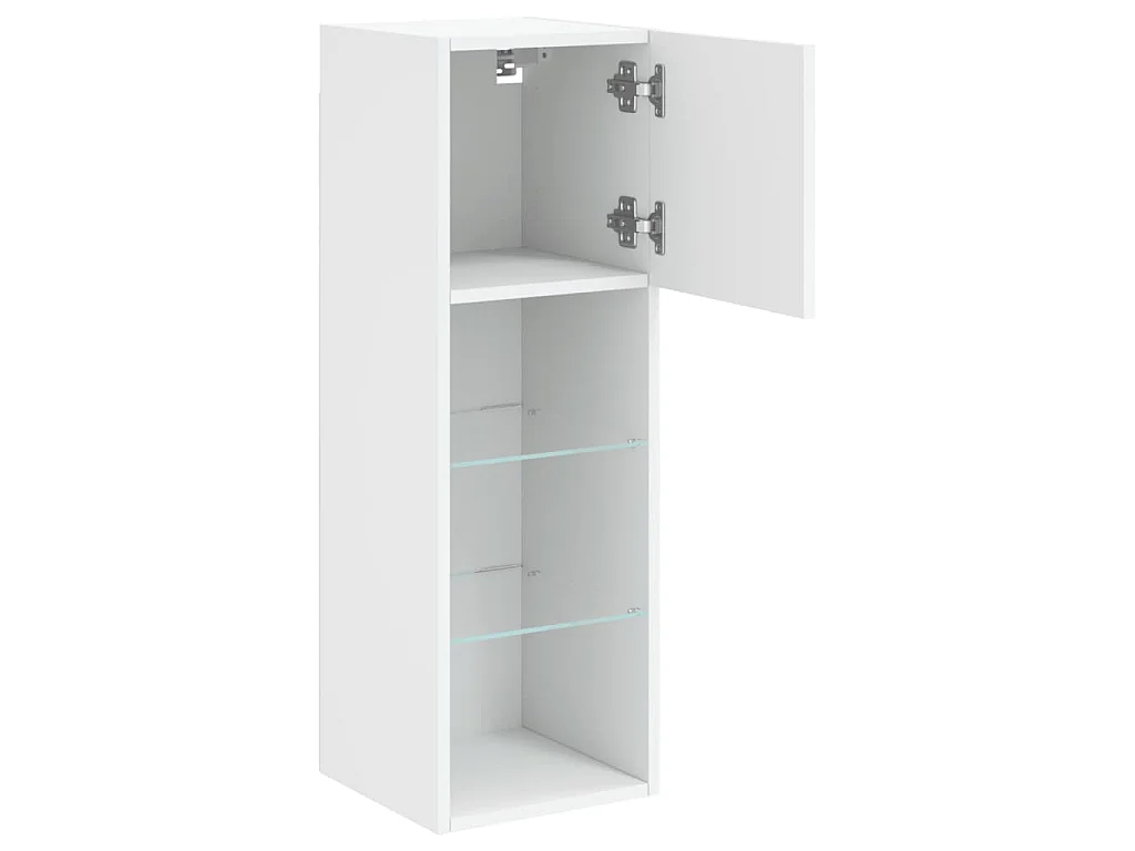 Suporte multimídia para TV prateleira para TV aparador móvel para TV para sala de jantar sala de estar quarto com luzes LED 30,5 x 30 x 90 cm branco 02_0026590