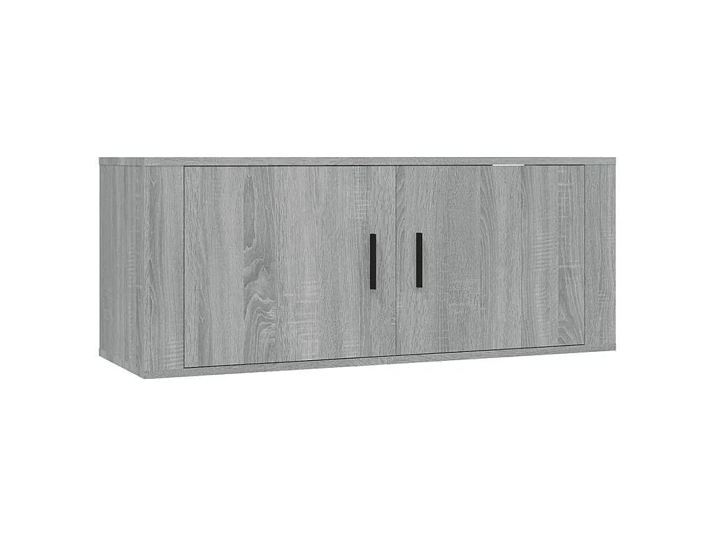 Meuble TV multimédia étagère grise 100 x 34.5 x 40 cm 02_0028174