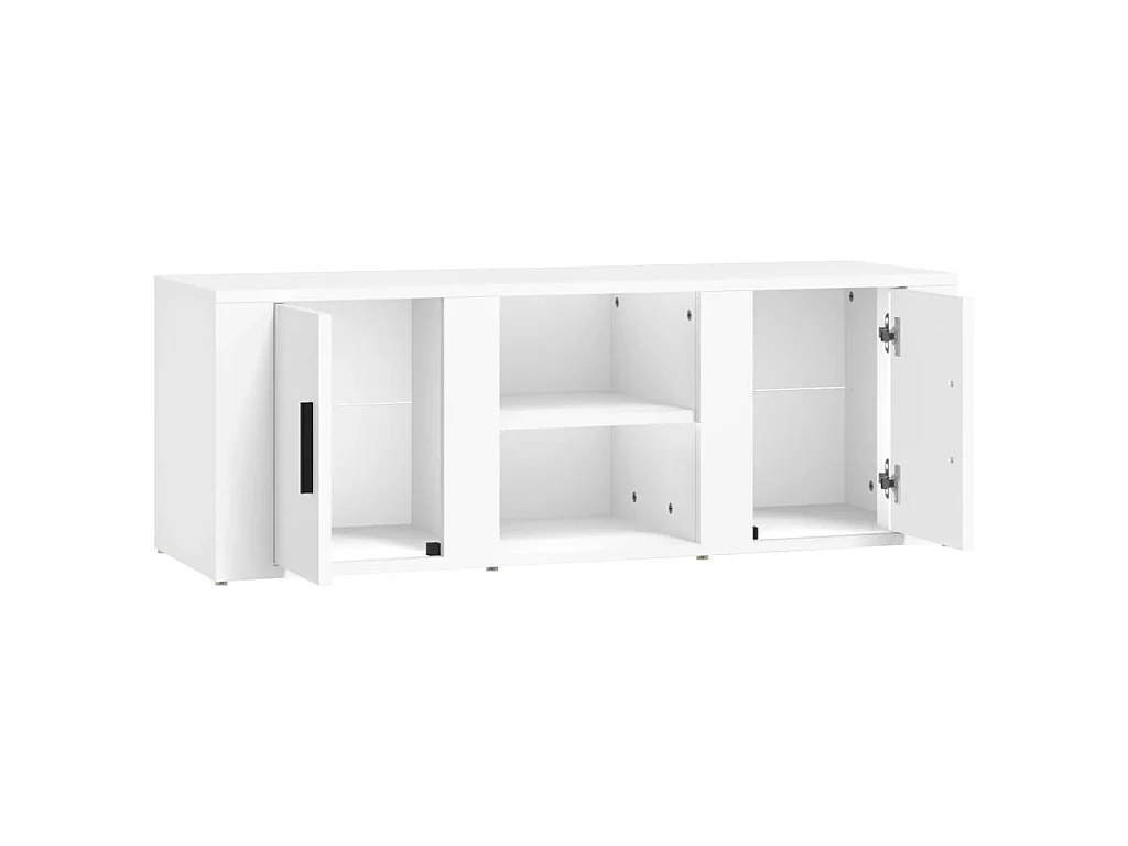 Suporte multimídia para TV prateleira para TV aparador armário para TV sala de jantar sala de estar quarto 100 x 31,5 x 35 cm madeira engenheirada branca 02_0025441