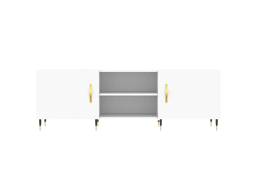 Suporte para TV multimídia prateleira para TV aparador armário para TV sala de jantar sala de estar quarto 150 x 30 x 50 cm madeira engenheirada branca 02_0025990