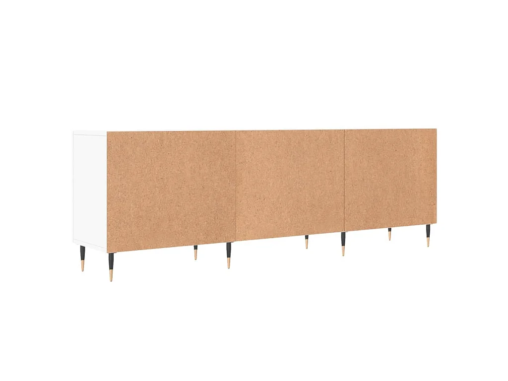 Suporte para TV multimídia prateleira para TV aparador armário para TV sala de jantar sala de estar quarto 150 x 30 x 50 cm madeira engenheirada branca 02_0025990
