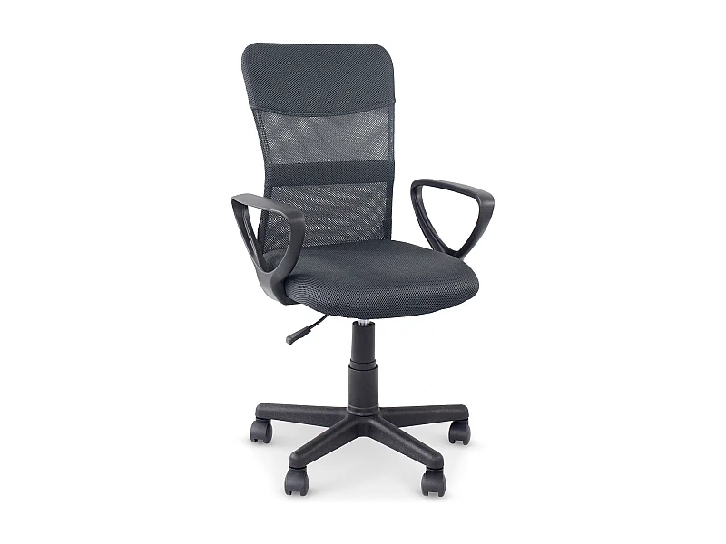 Chaise de bureau ergonomique JOGO gris assise pivotante et réglable en hauteur 99 cm, roulettes adaptées à la moquette