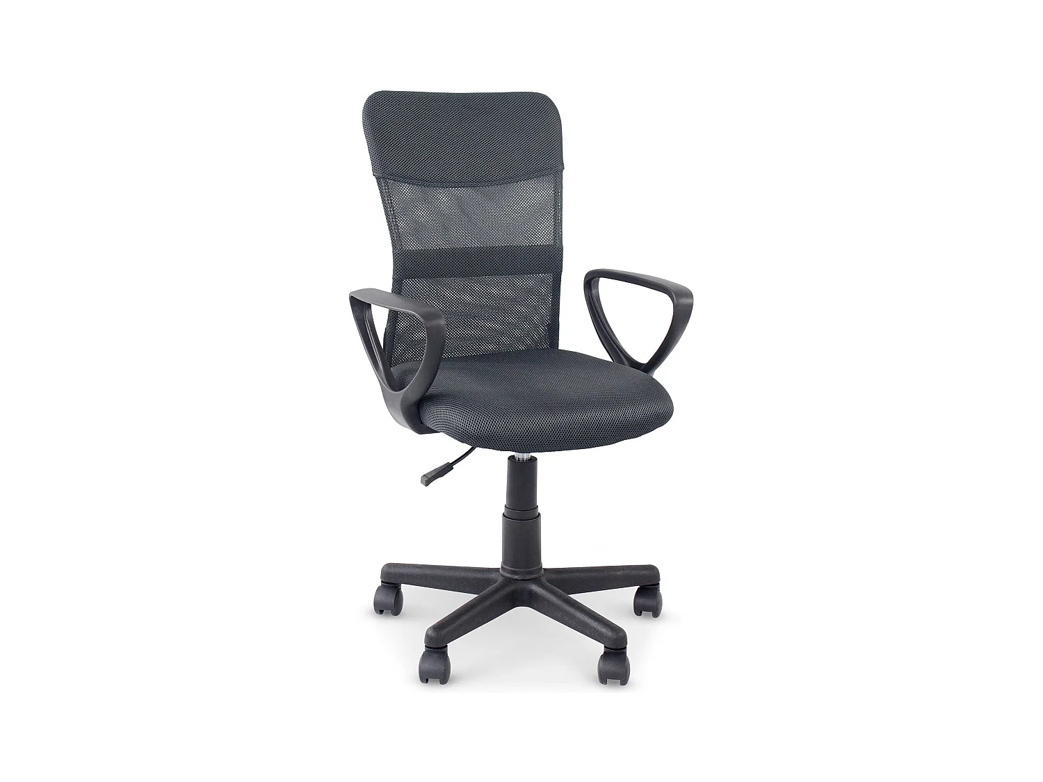 Chaise de bureau ergonomique JOGO gris assise pivotante et réglable en hauteur 99 cm, roulettes adaptées à la moquette