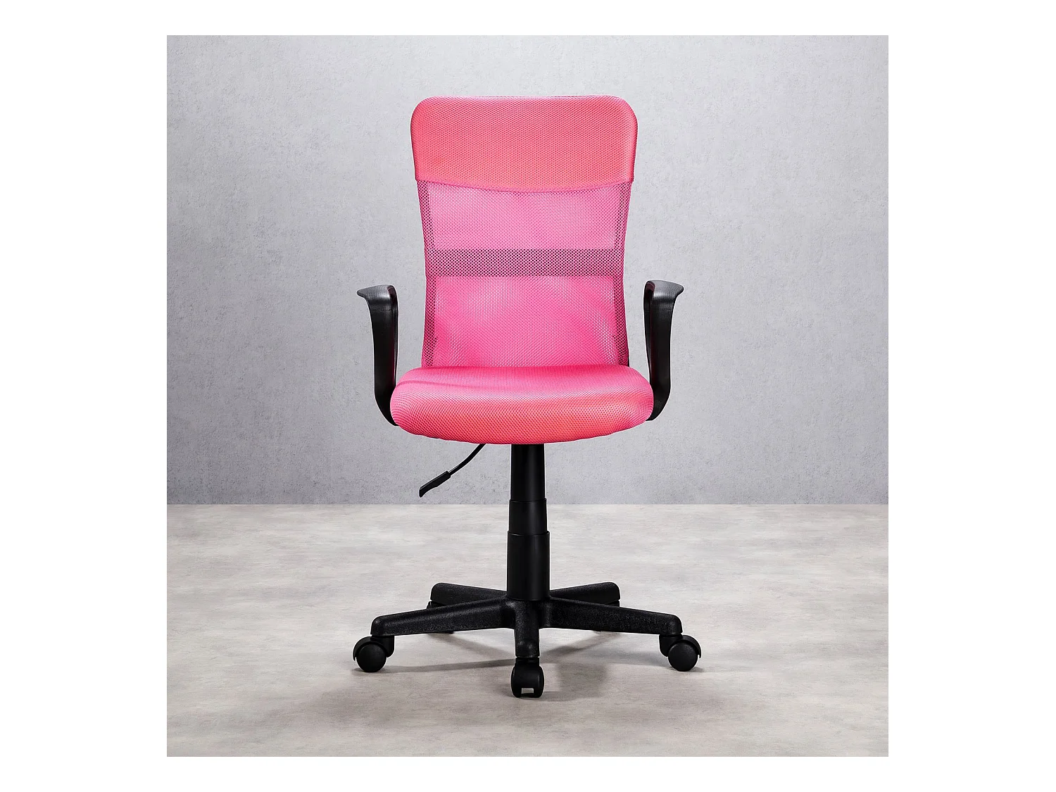 Chaise de bureau ergonomique JOGO rose assise pivotante et réglable en hauteur 99 cm, roulettes adaptées à la moquette