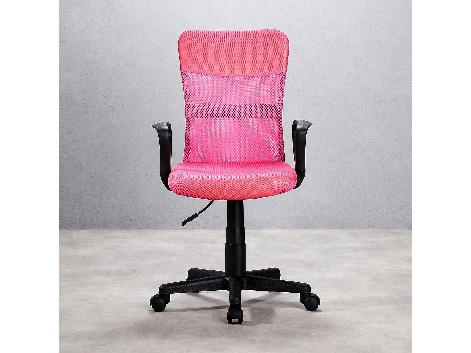 Chaise de bureau ergonomique JOGO rose assise pivotante et réglable en hauteur 99 cm, roulettes adaptées à la moquette