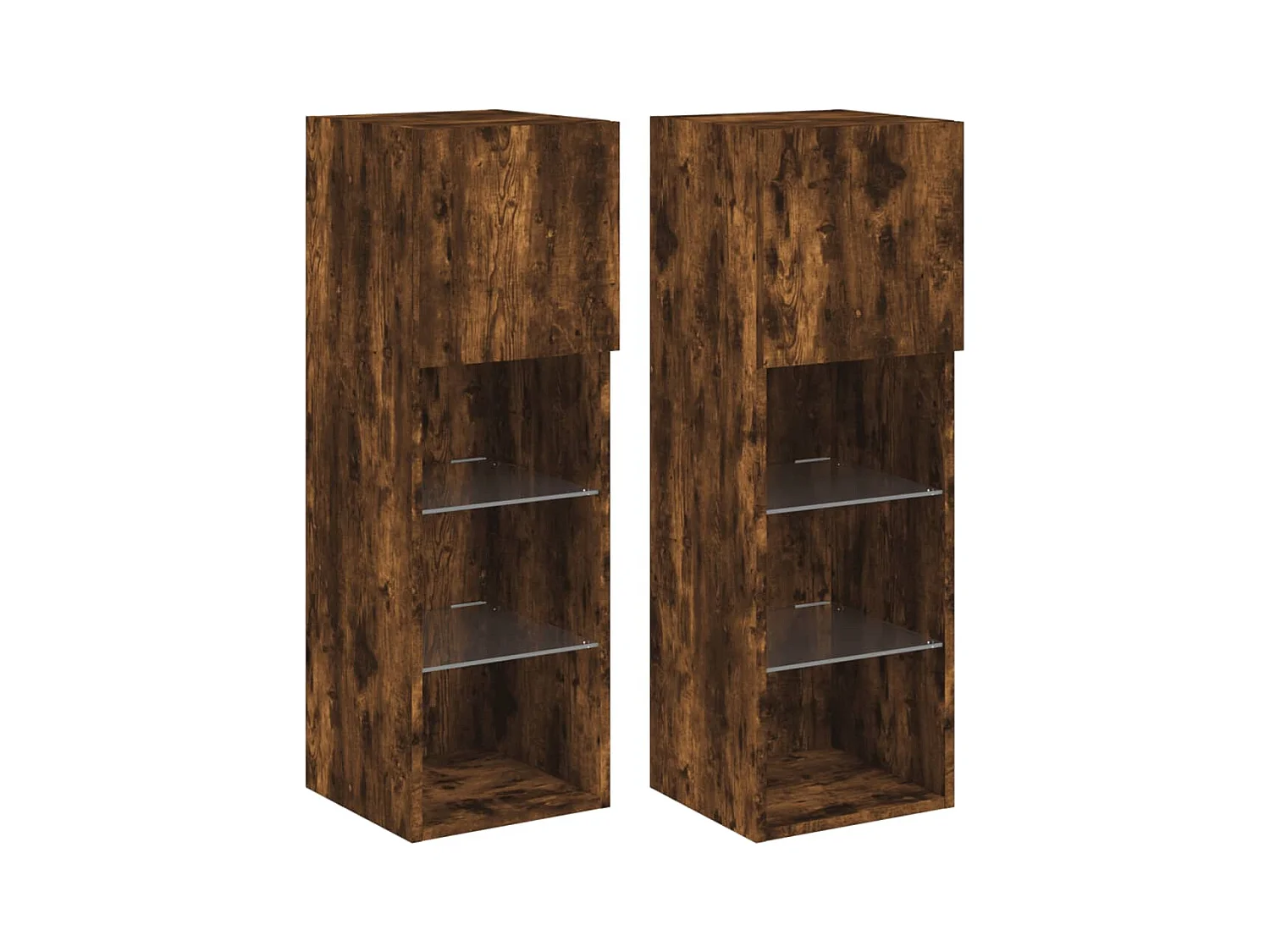 Mobile TV multimediale scaffale TV credenza TV sala da pranzo soggiorno camera da letto con luci LED 2 pezzi rovere affumicato 305 x 30 x 90 cm marrone 02_0028865