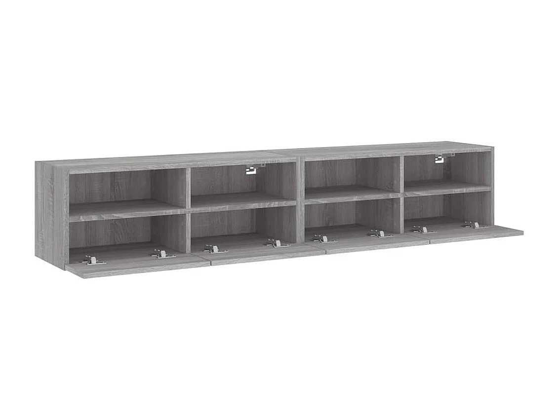 Muebles de TV de pared Estantería multimedia Aparador de TV Comedor Sala de estar Dormitorio 2 piezas Sonoma 80 x 30 x 30 cm Madera de ingeniería gris 02_0029032