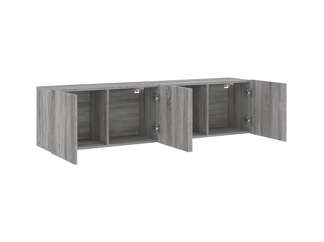 Móveis de TV de parede prateleira multimídia aparador TV sala de jantar sala de estar quarto 2 peças sonoma 80 x 30 x 41 cm cinza 02_0029017