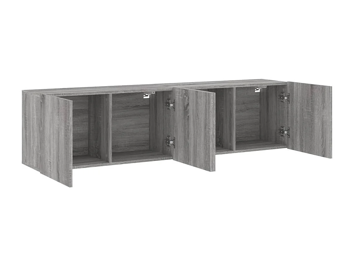 Móveis de TV de parede prateleira multimídia aparador TV sala de jantar sala de estar quarto 2 peças sonoma 80 x 30 x 41 cm cinza 02_0029017