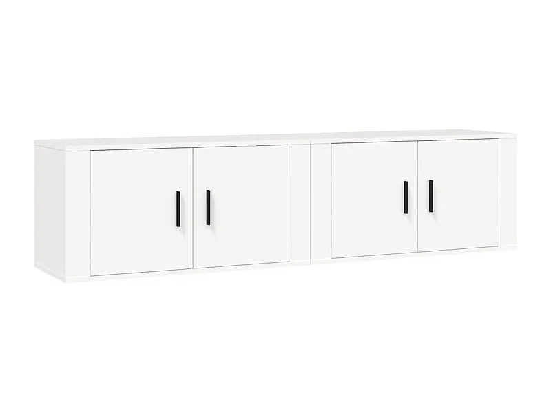 Muebles de TV de pared Estantería multimedia Aparador de TV Comedor Salón Dormitorio 2 piezas 80 x 345 x 40 cm Blanco 02_0028936