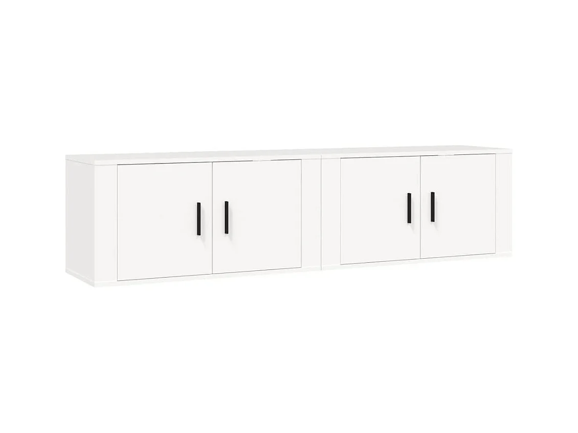 Muebles de TV de pared Estantería multimedia Aparador de TV Comedor Salón Dormitorio 2 piezas 80 x 345 x 40 cm Blanco 02_0028936
