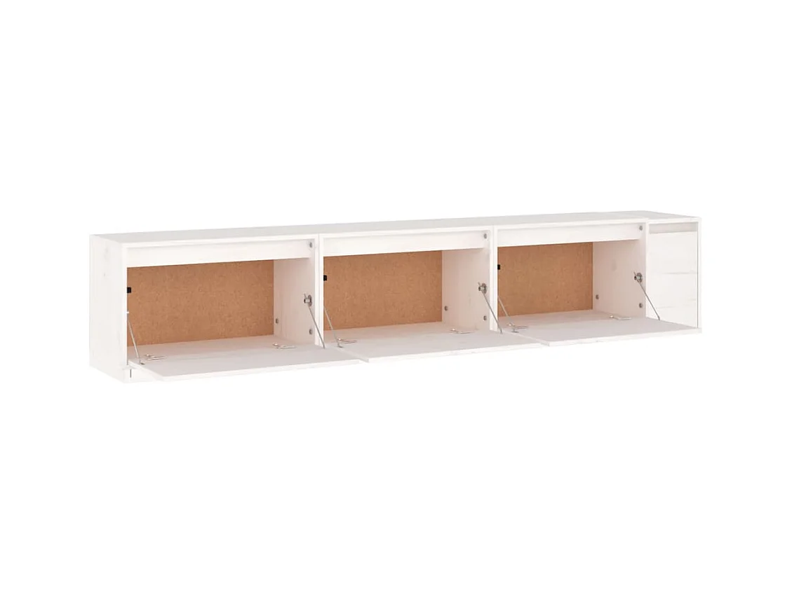 Meubles TV multimédia étagère bois blanc 180 x 30 x 35 cm 02_0028664