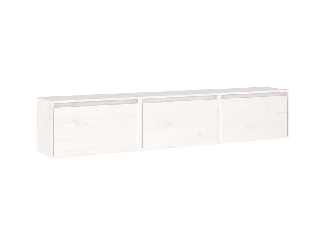 Mueble TV multimedia Estante TV Aparador TV Comedor Salón Dormitorio 3 piezas Madera maciza de pino blanco 02_0028664