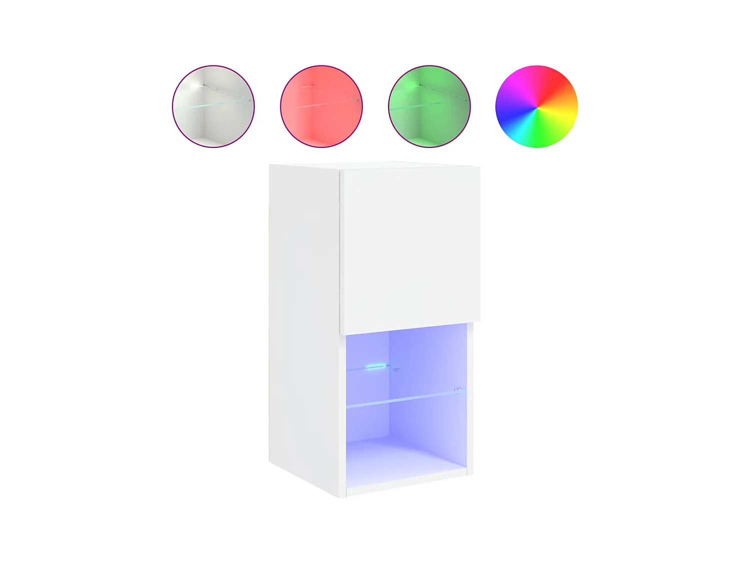 Móvel TV multimídia prateleira TV aparador sala de jantar sala de estar quarto com luzes LED 2 peças 305 x 30 x 60 cm branco 02_0028834