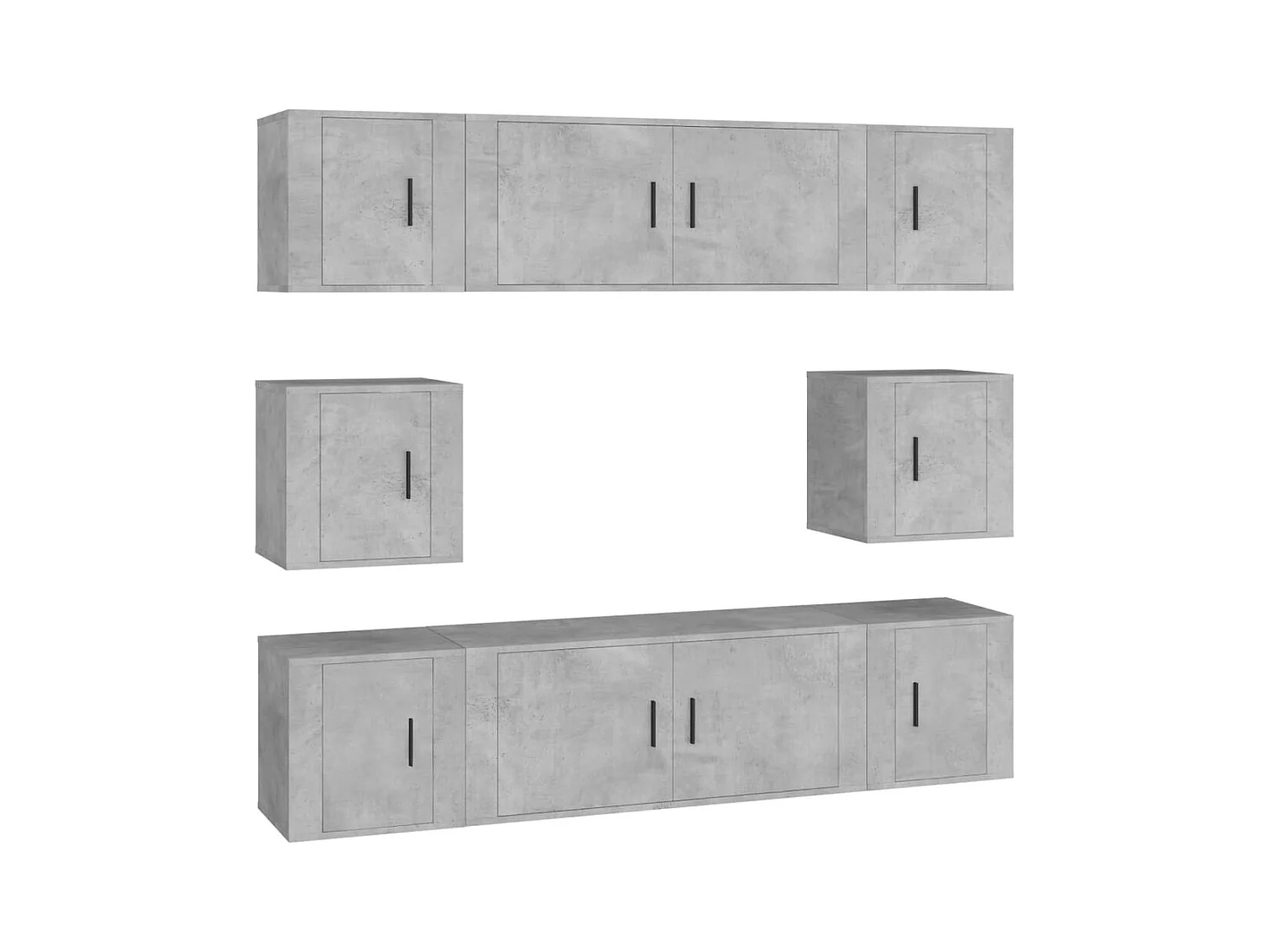 Set di mobili credenza TV soggiorno camera da letto soggiorno 8 pezzi in legno ingegnerizzato grigio 02_0025244