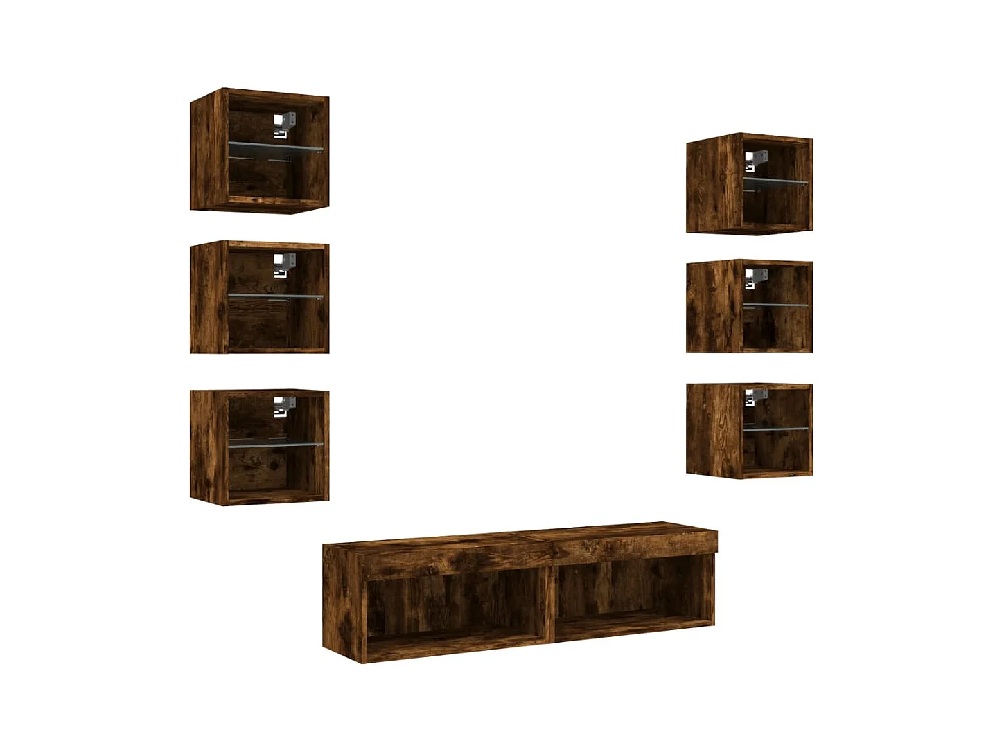 Meubles TV multimédia étagère bois marron 60 x 30 x 30 cm 02_0029479