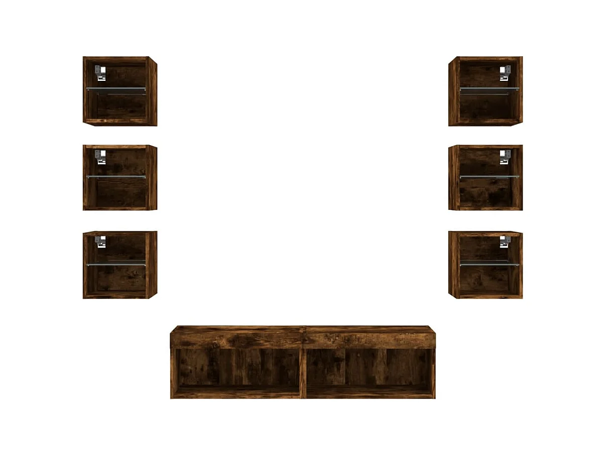 Meubles TV multimédia étagère bois marron 60 x 30 x 30 cm 02_0029479