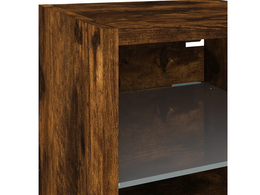 Mueble de TV multimedia estante para TV aparador para TV comedor sala de estar dormitorio con LED 8 piezas madera de ingeniería de roble ahumado marrón 02_0029479