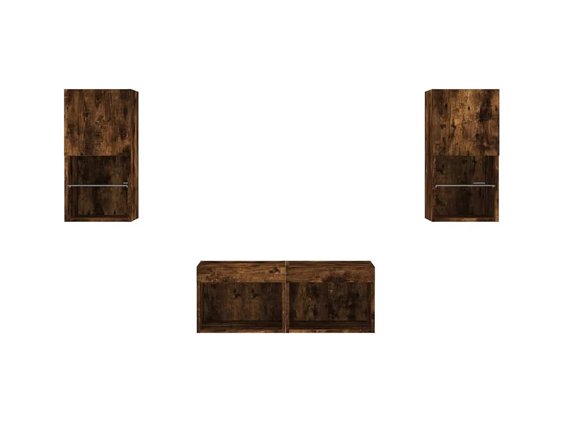 Meuble TV multimédia étagère marron 30.5 x 30 x 60 cm 02_0028219