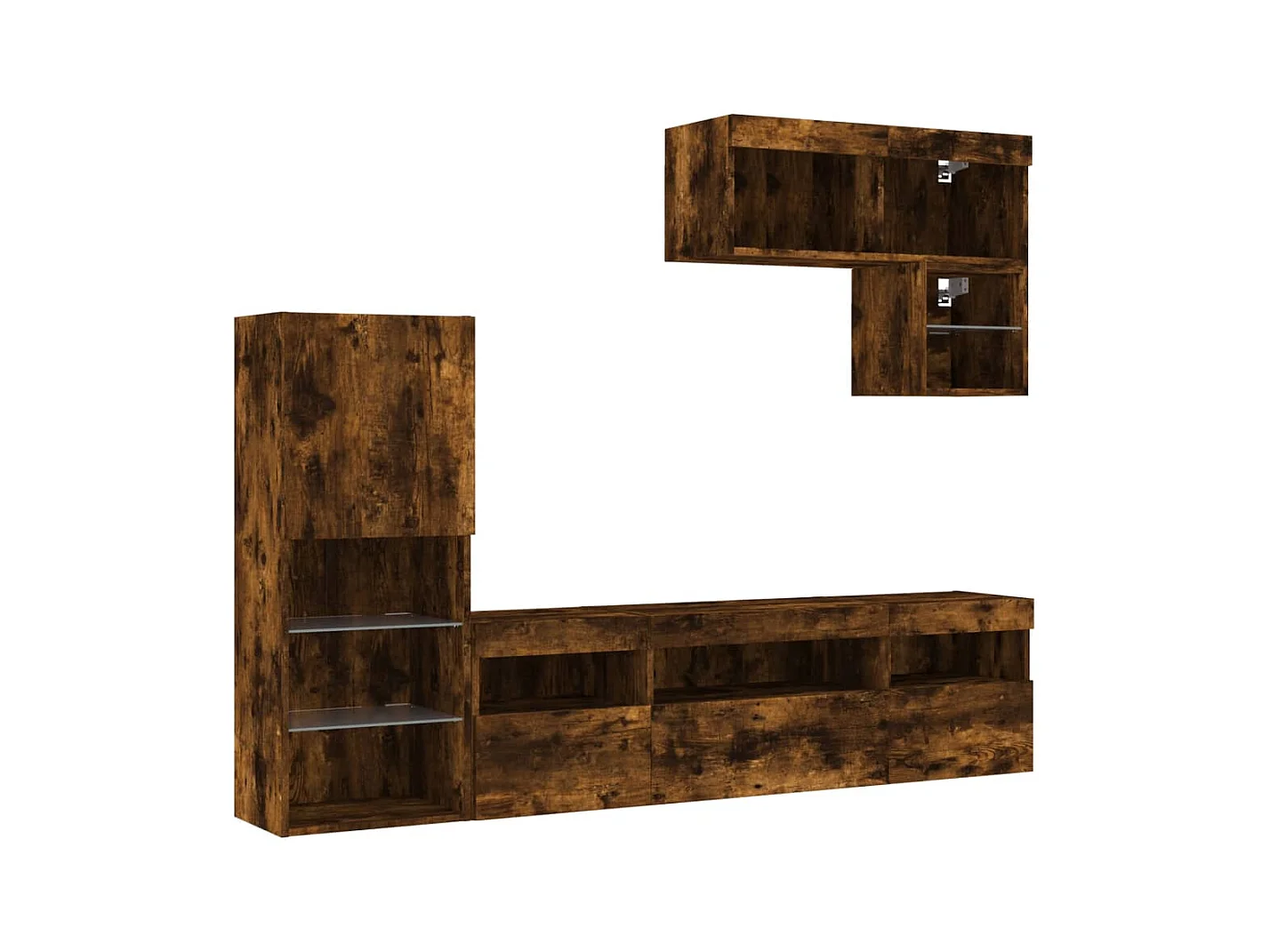 Meubles TV multimédia étagère bois marron 80 x 30 x 30 cm 02_0029451