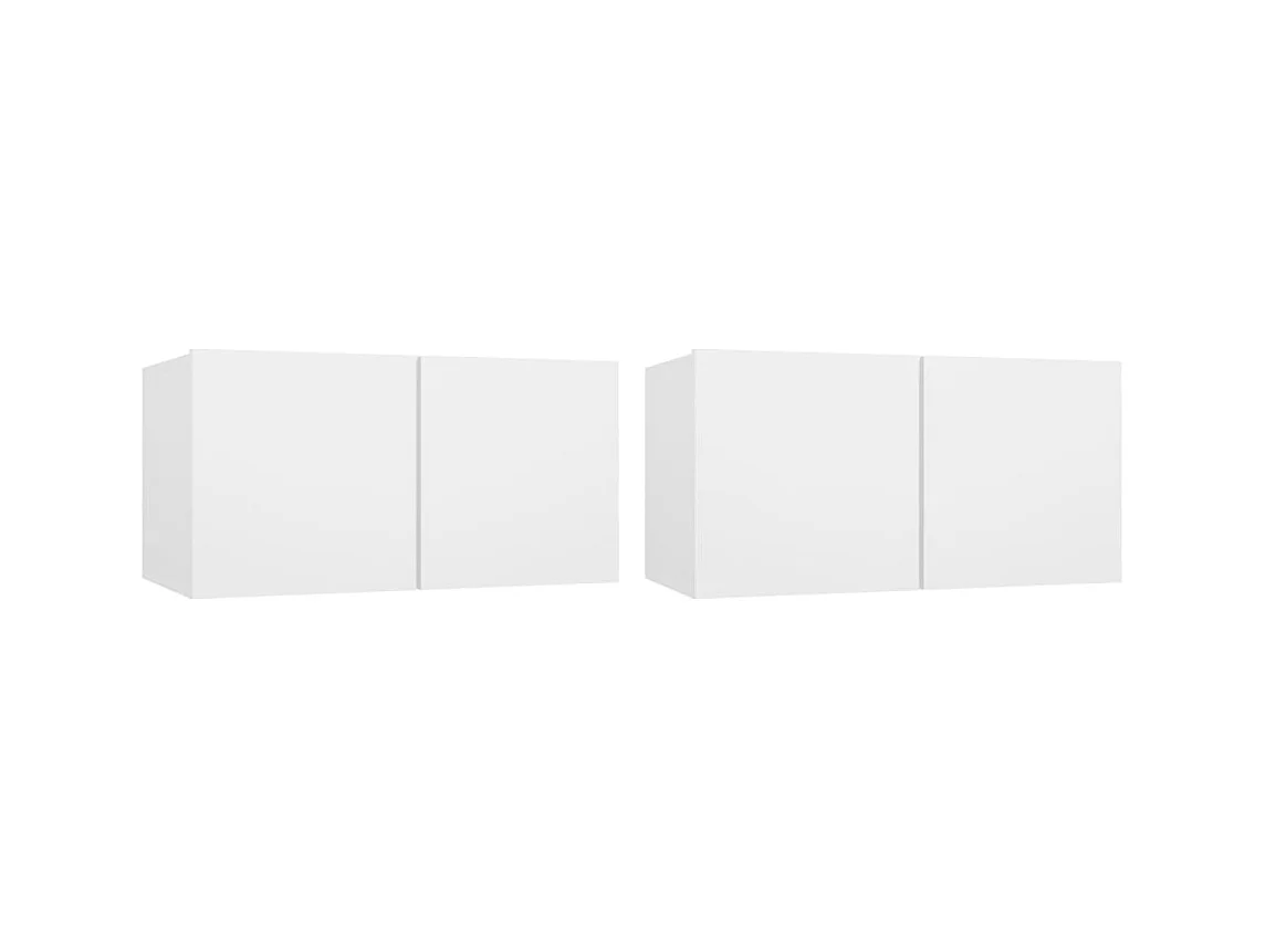 Mueble TV multimedia Estante TV Aparador TV Comedor Salón Dormitorio Colgante 2 piezas 60 x 30 x 30 cm Blanco 02_0029185