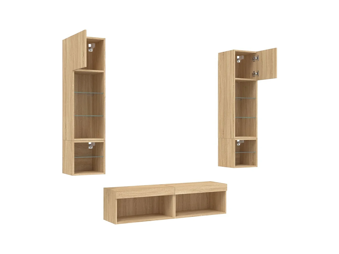 Meubles TV multimédia étagère bois marron 60 x 30 x 30 cm 02_0029458